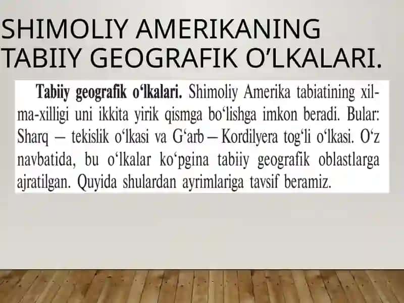 Shimoliy Amerikaning tabiiy geografik o'lkalari 2