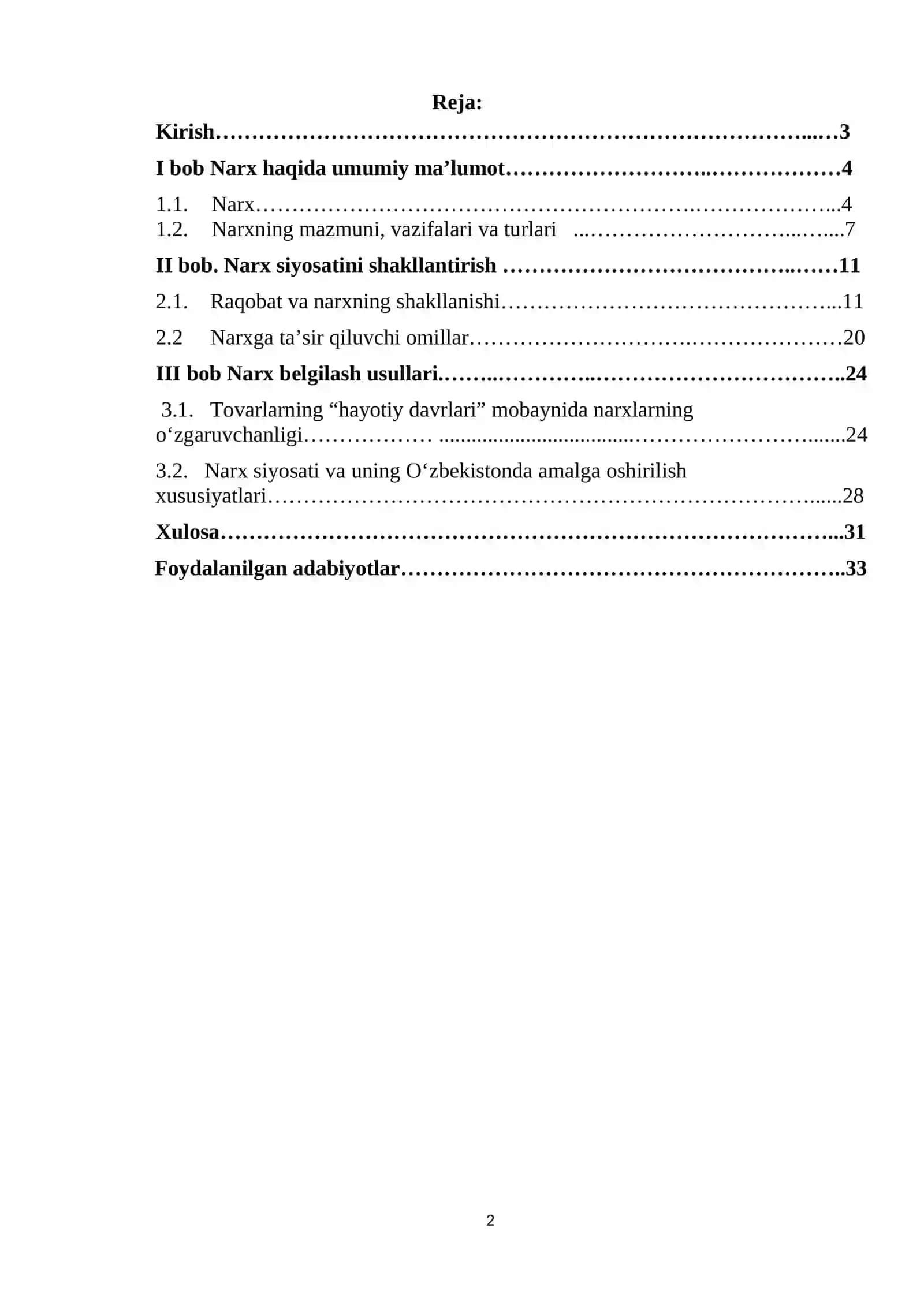 Narxning mohiyati va shakllanish xususiyatlari 2