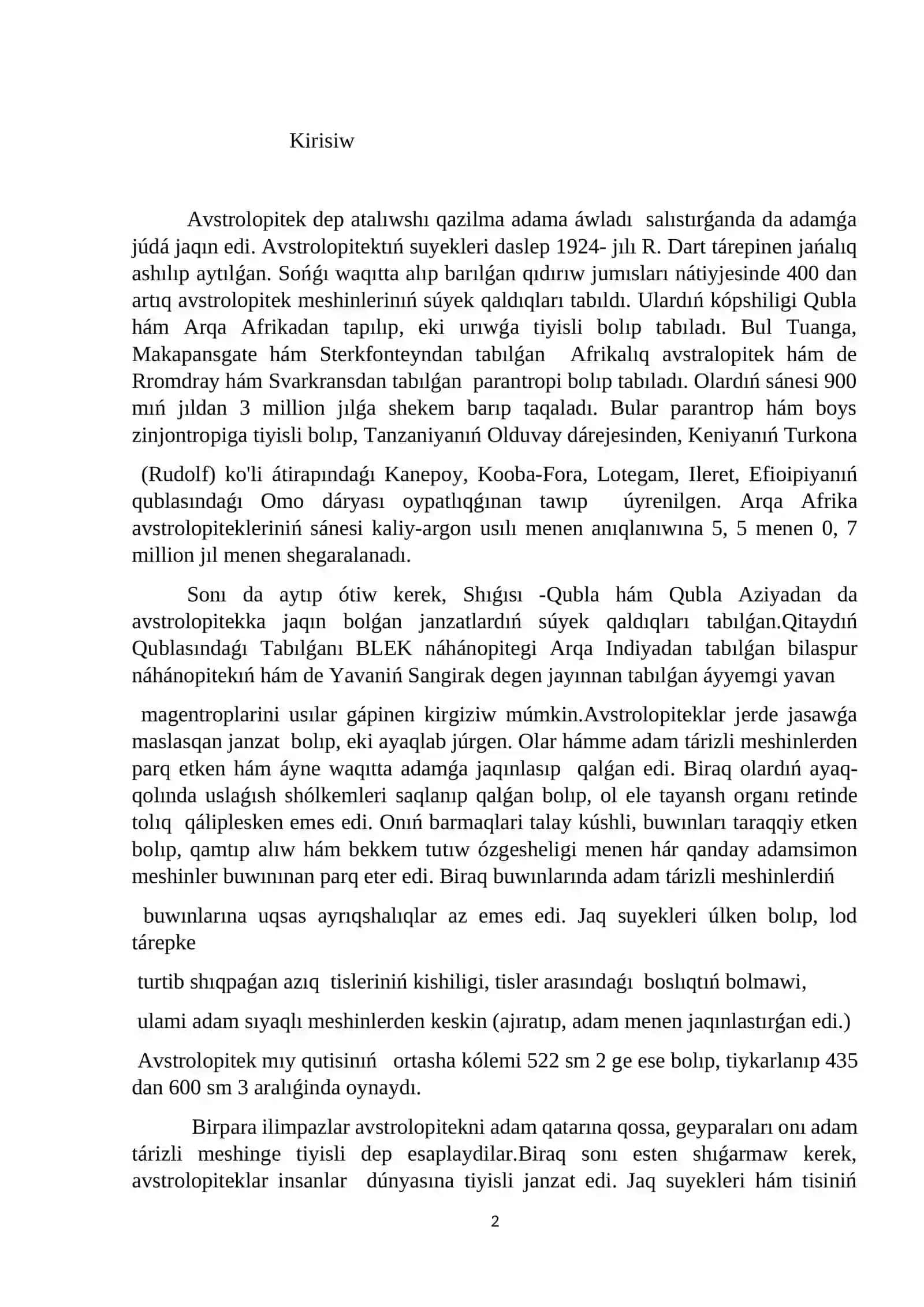 Avstralopiteklerdiń miynet iskerligi hám jasaw tárizi 2
