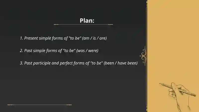 Present and Past Forms of "To Be" 2