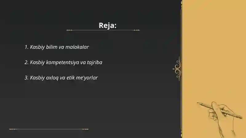 Professional va shaxsiy sifat komponentlari 2