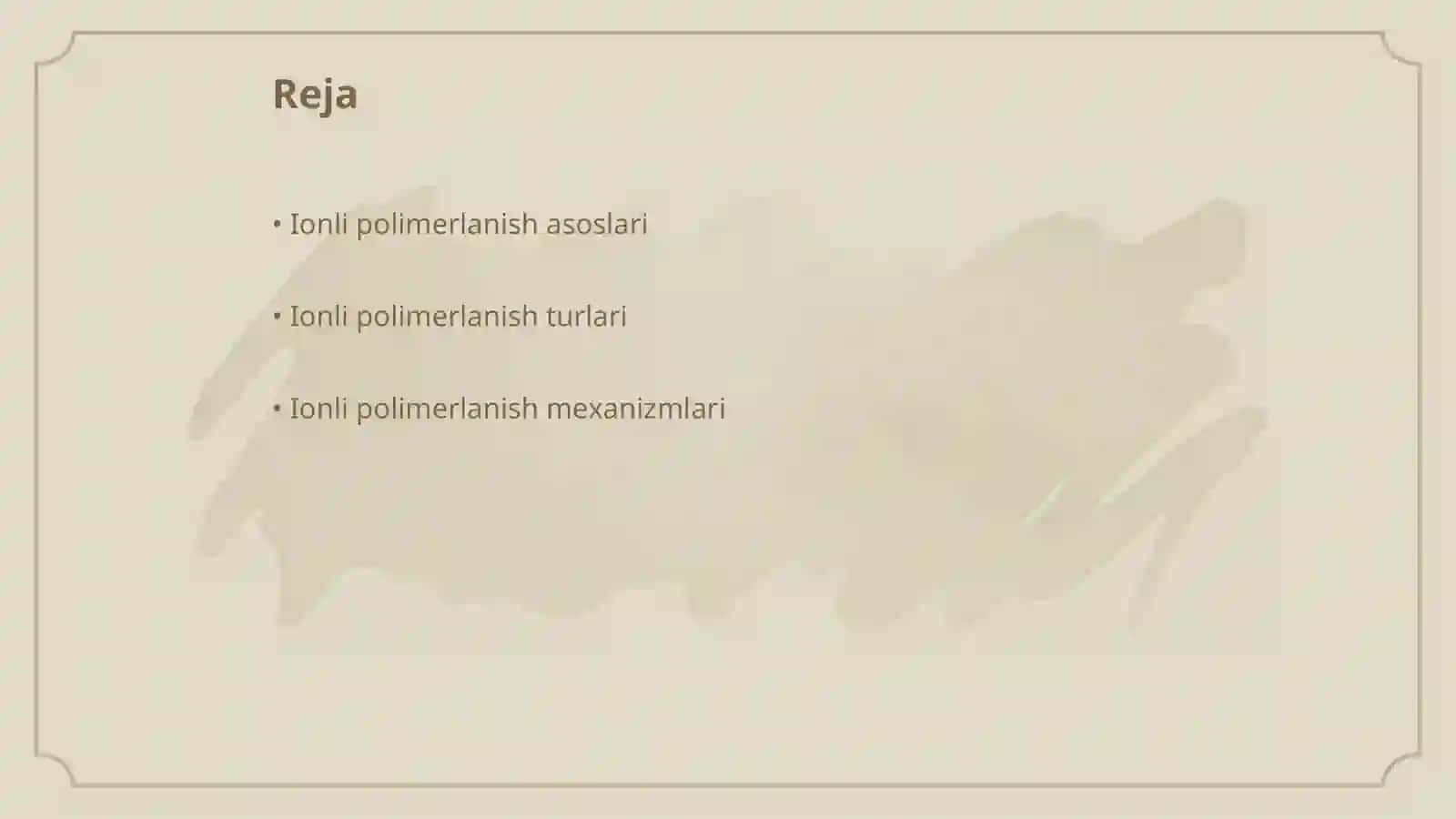 Ionli polimerlanish reaksiyalarri 2