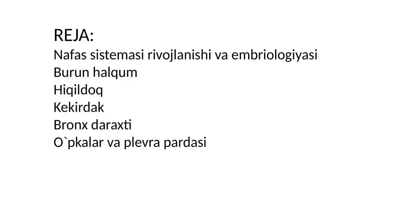 GISTOLOGIYA NAFAS OLISH SISTEMASI 2