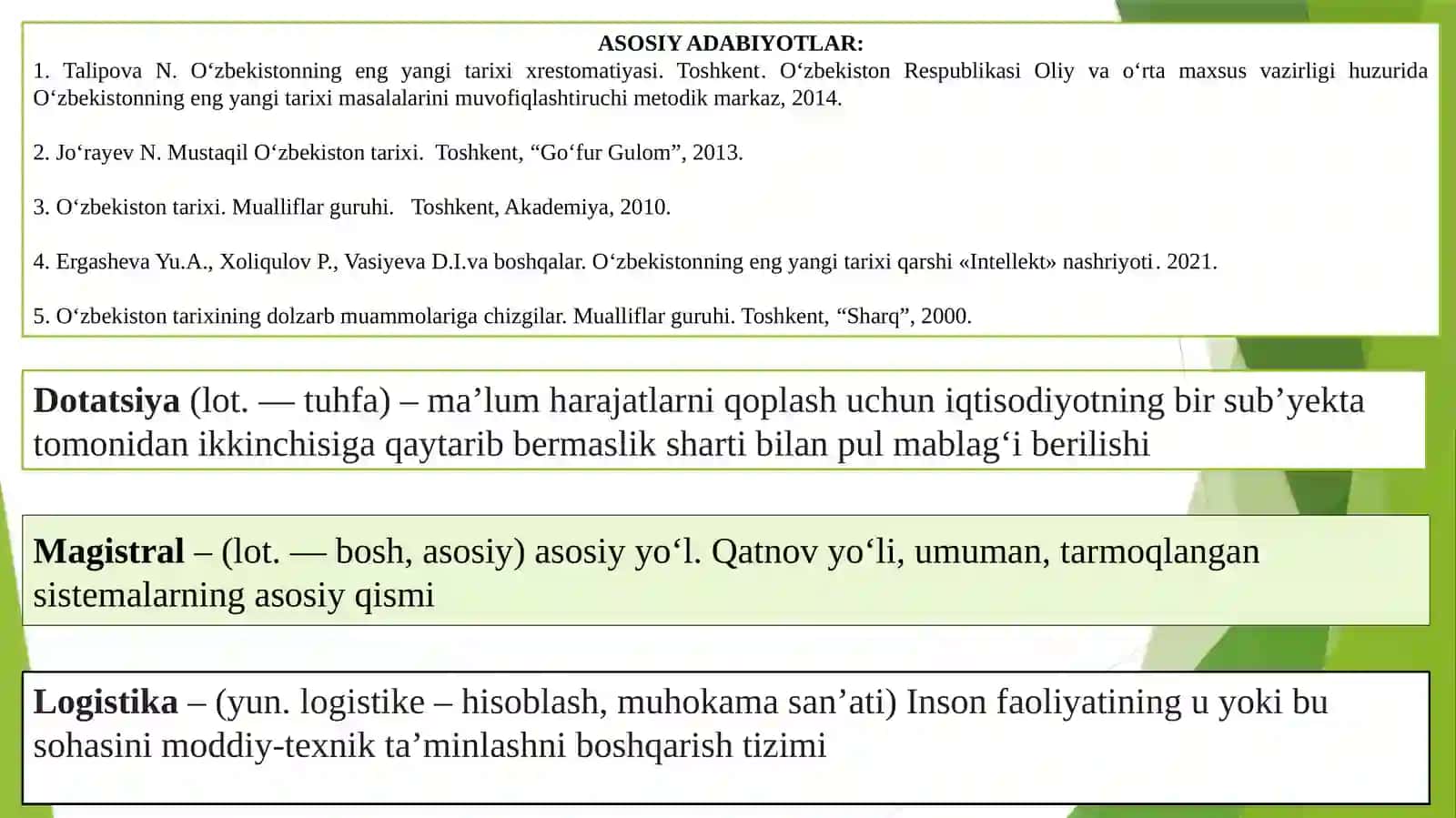 O'zbekistonning eng yangi tarixi 2