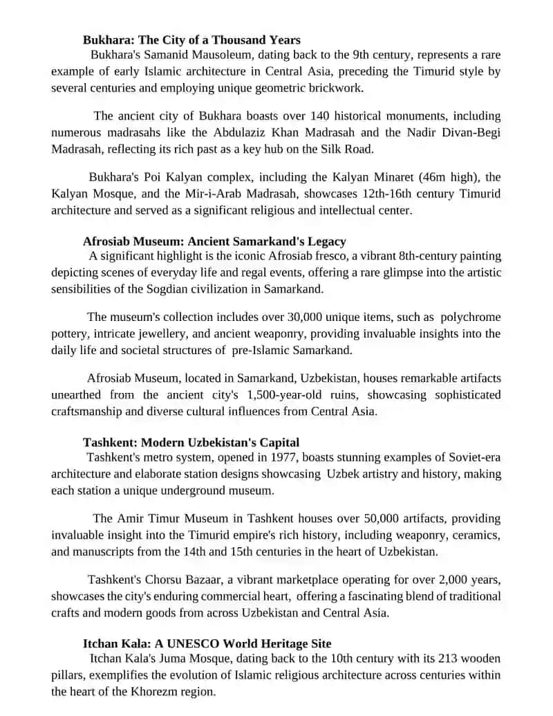 Historical places of Uzbekistan 2