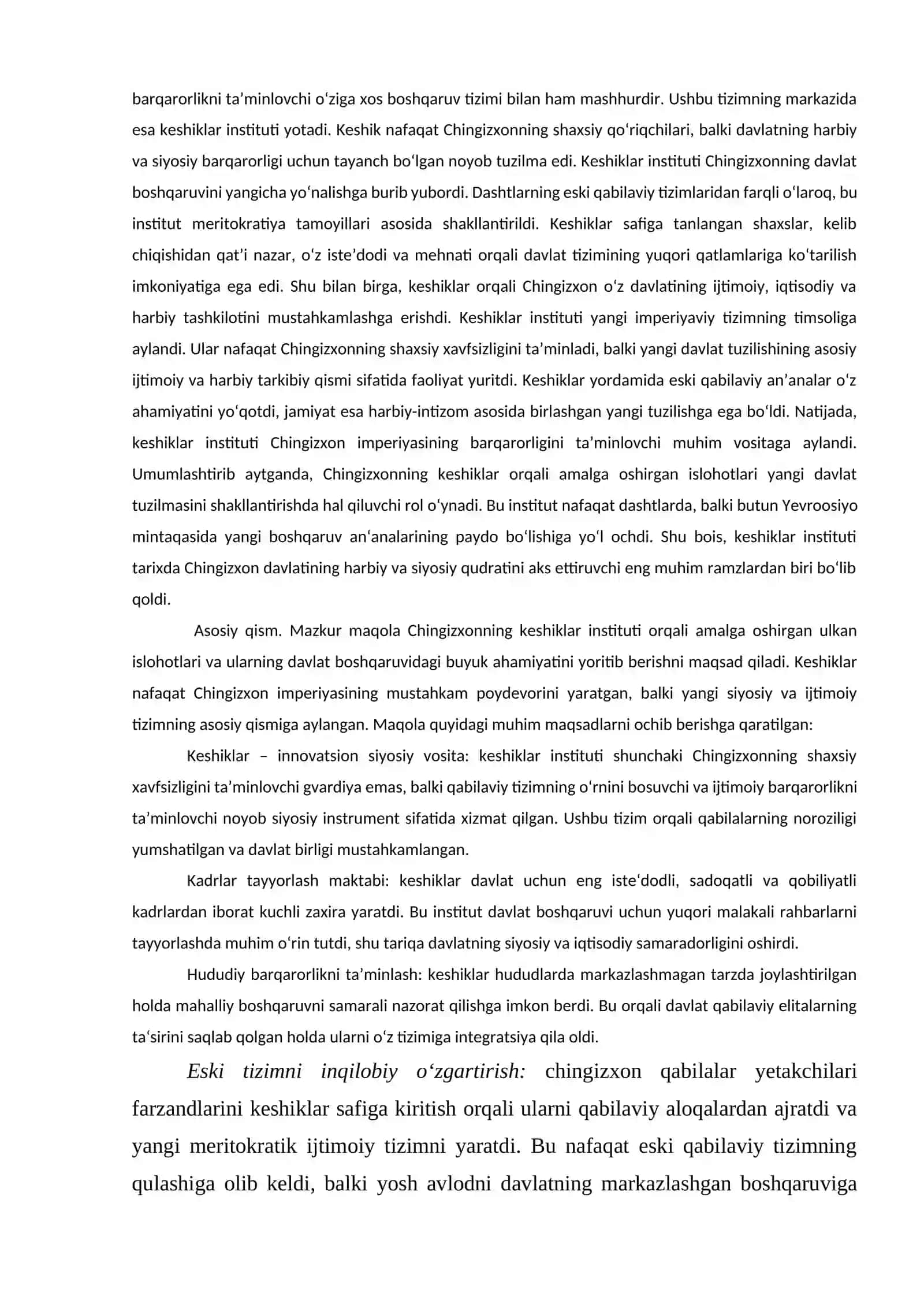 DASHTDAN IMPERIYAGA: KESHIKLAR ORQALI CHINGIZXONNING YANGI TIZIMI 2