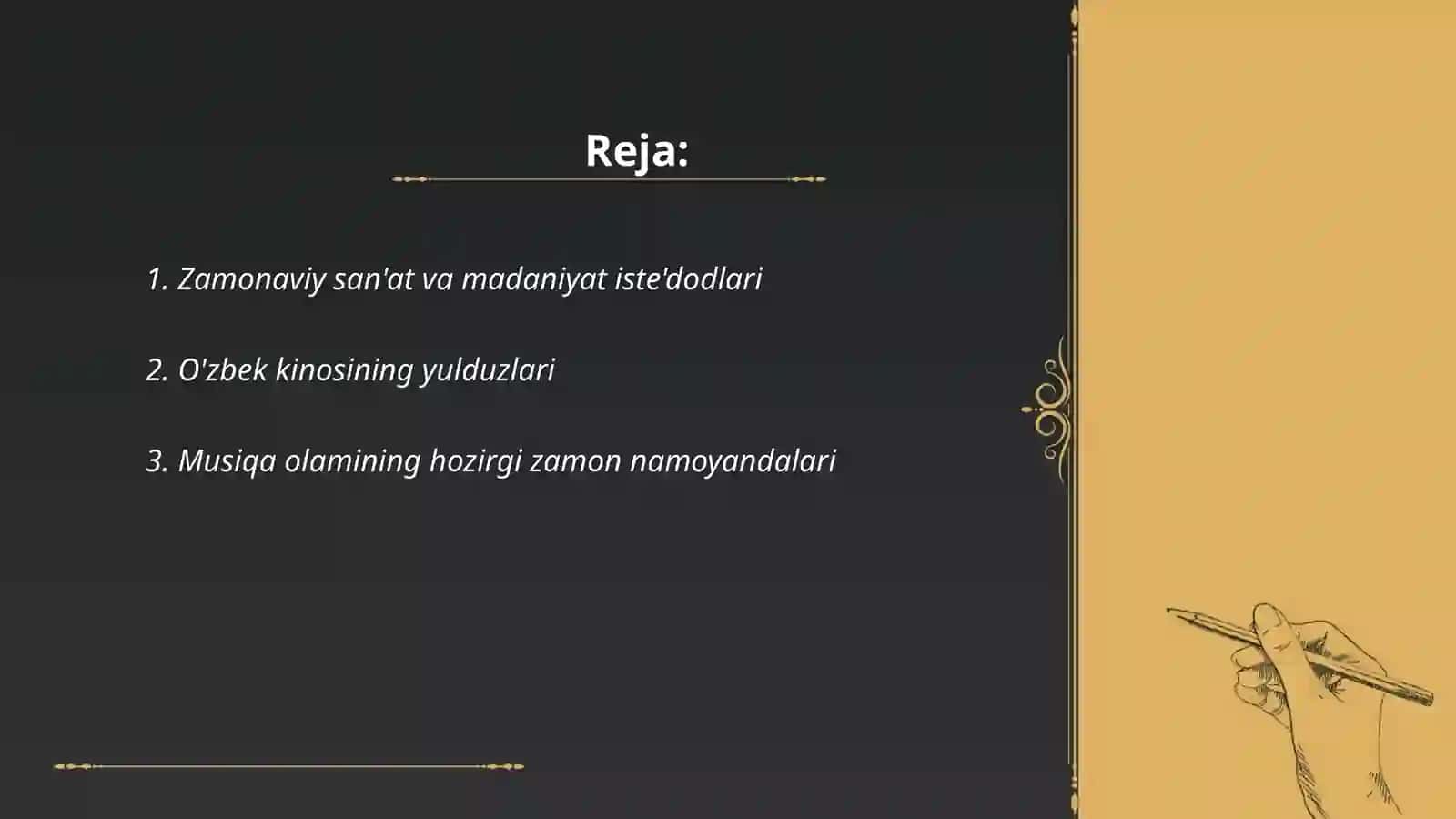 Zamonaviy san'at va madaniyat iste'dodlari 2
