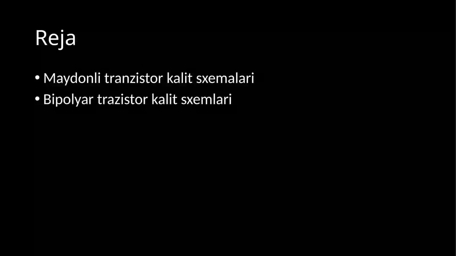 Maydonliva Bipolyar tranzistor kalits xemalari 2