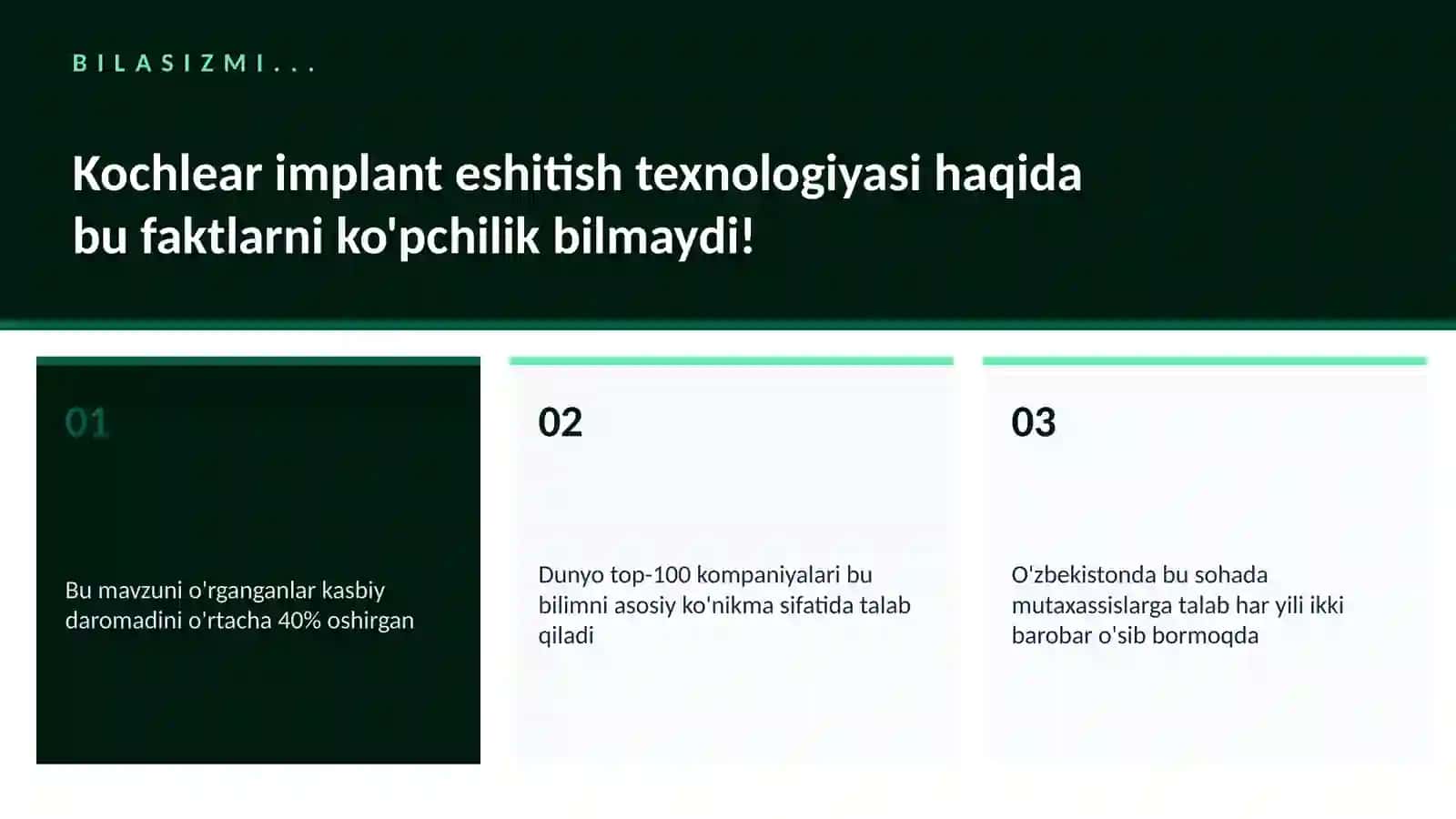 KOCHLEAR IMPLANT ESHITISH TEXNOLOGIYASI 2