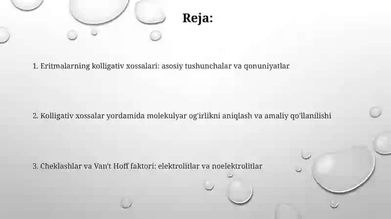 Eritmalarning kolligativ xossalari 2