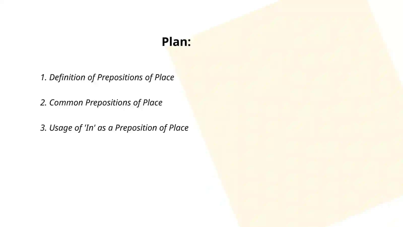 Prepositions of place 2