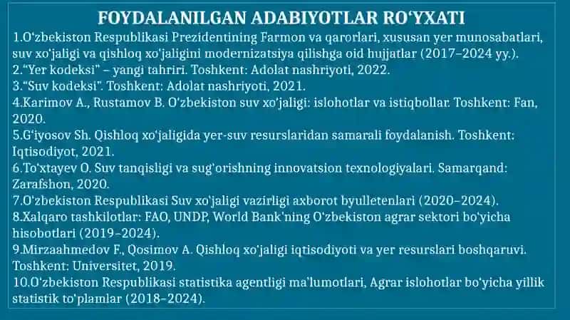 O'zbekistonda yer-suv islohoti 2