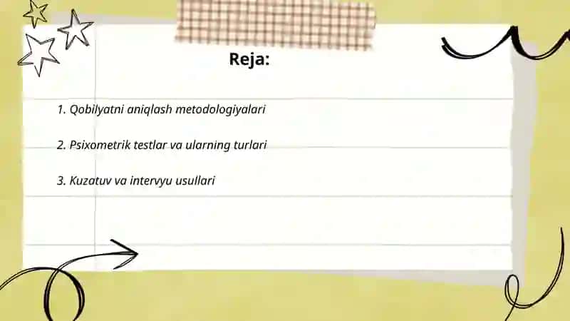 Qobilyatni aniqlash treningi 2