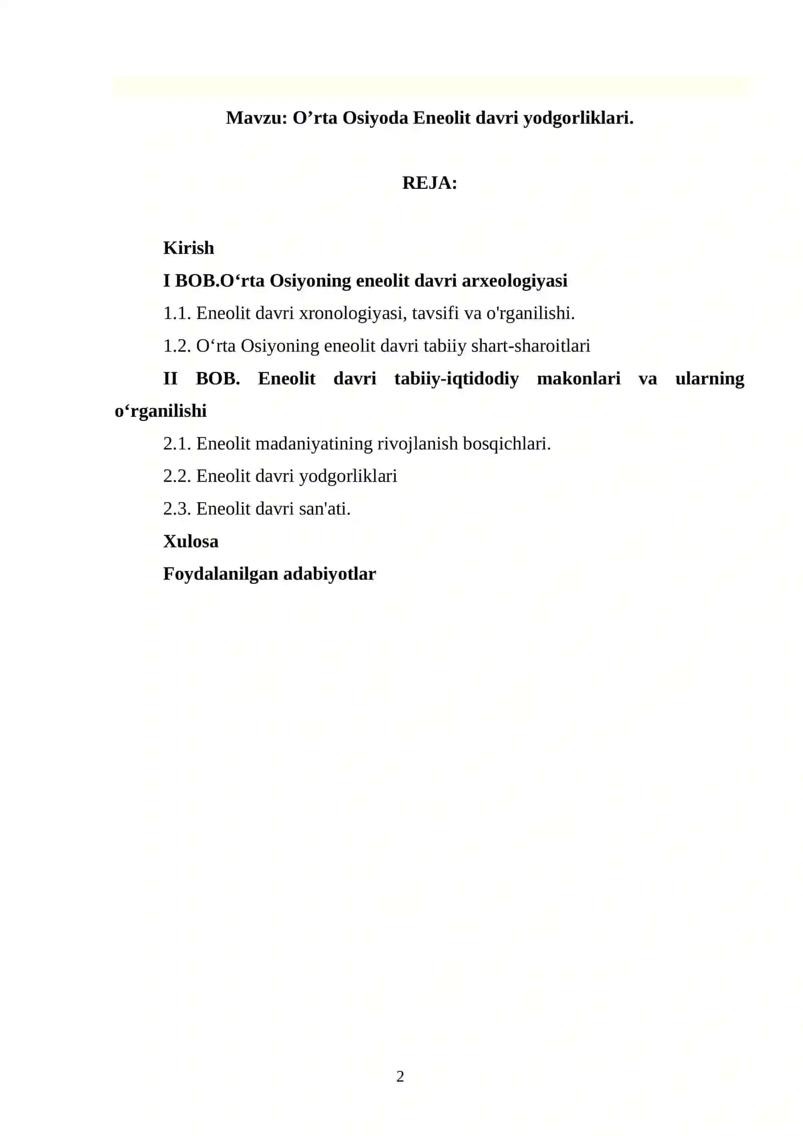 O’rta Osiyoda Eneolit davri yodgorliklari 2