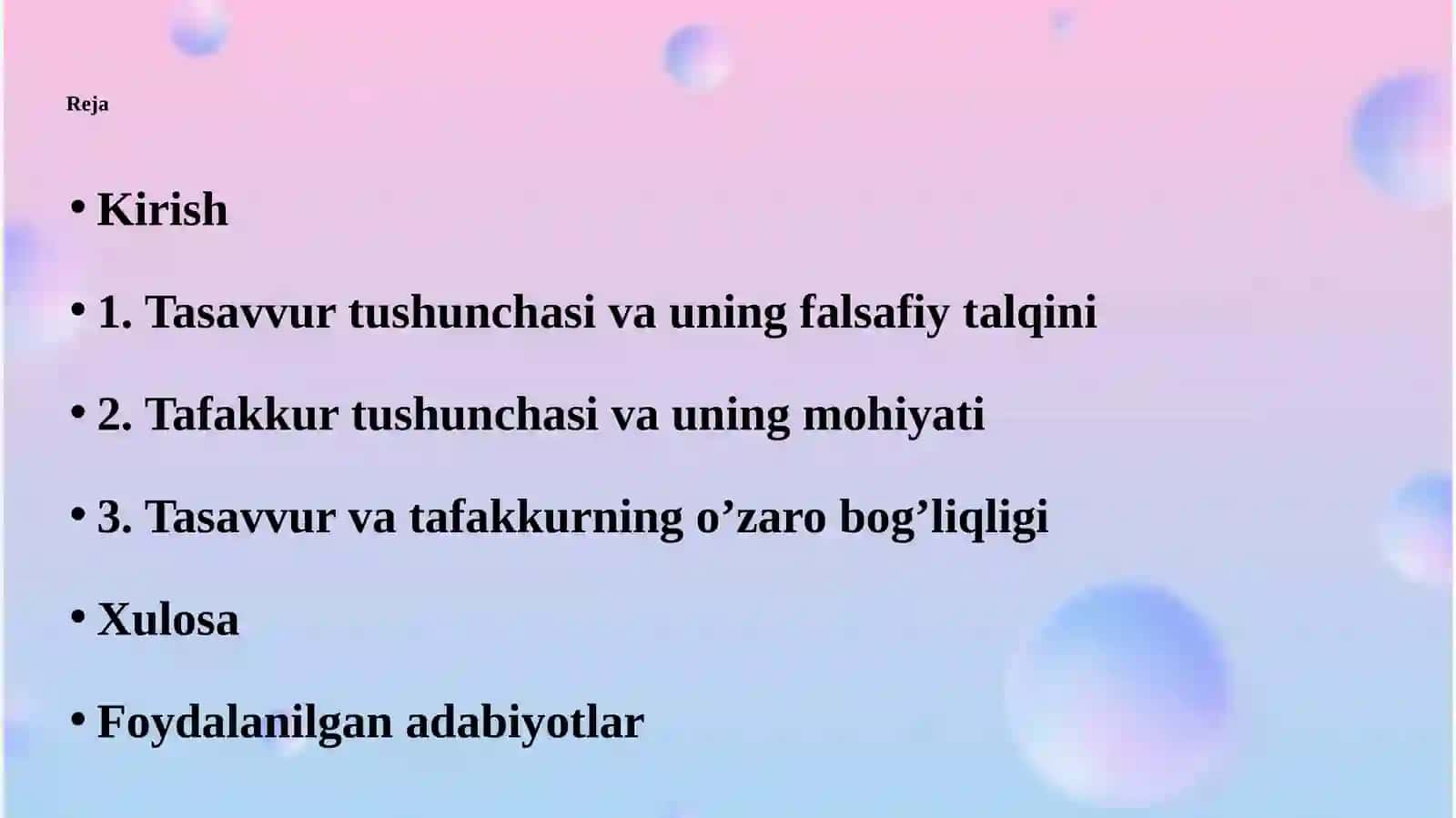 Tasavvur va tafakkurning o’zaro bog’liqligi 2
