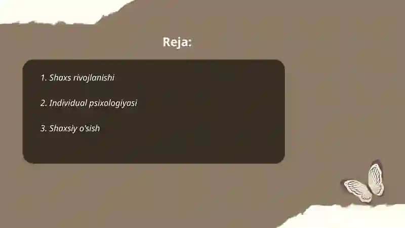 Shaxs rivojlanishi 2