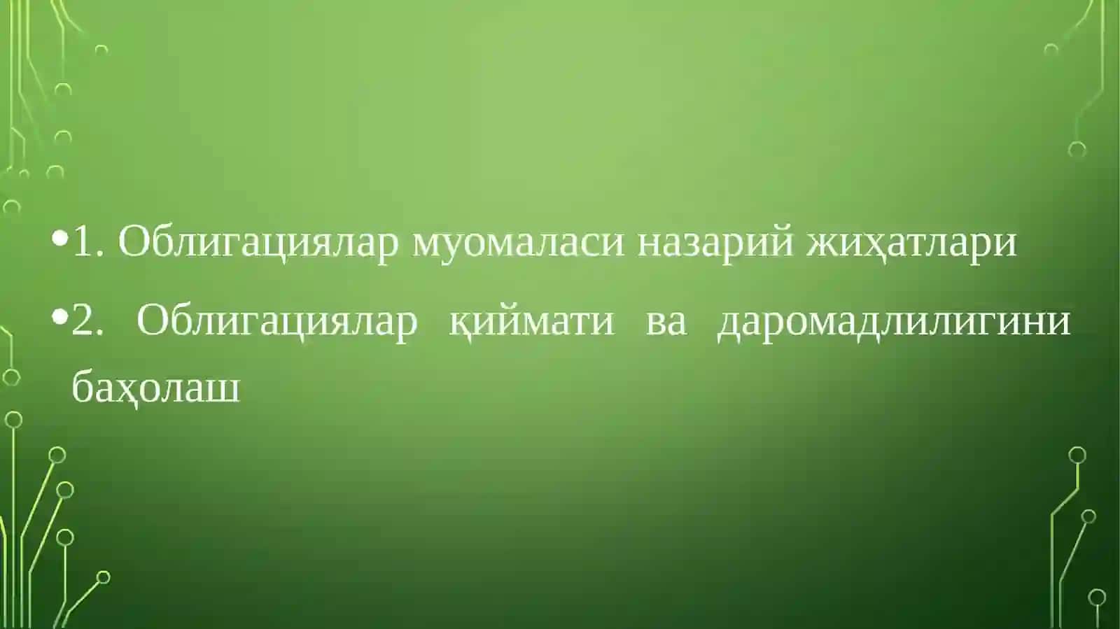 ОБЛИГАЦИЯЛАР БОЗОРИ 2