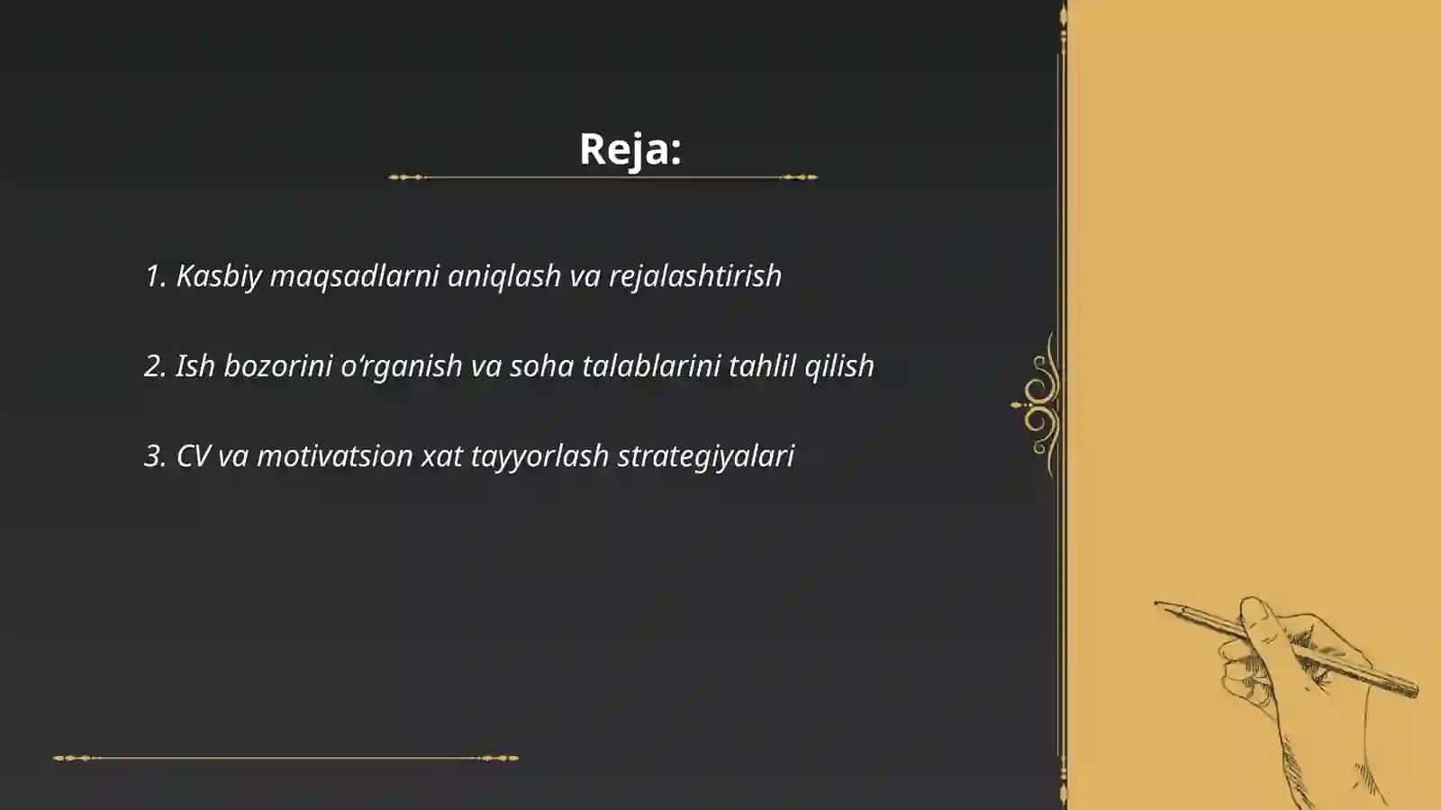 Ishga joylashishni rejalashtirish 2
