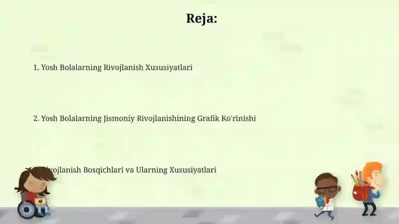 Yosh Bolalarning Rivojlanish Xususiyatlari 2