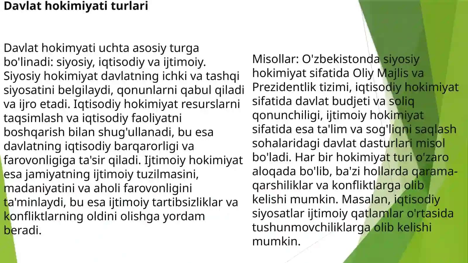 Hokimiyat va konfliktlar 2
