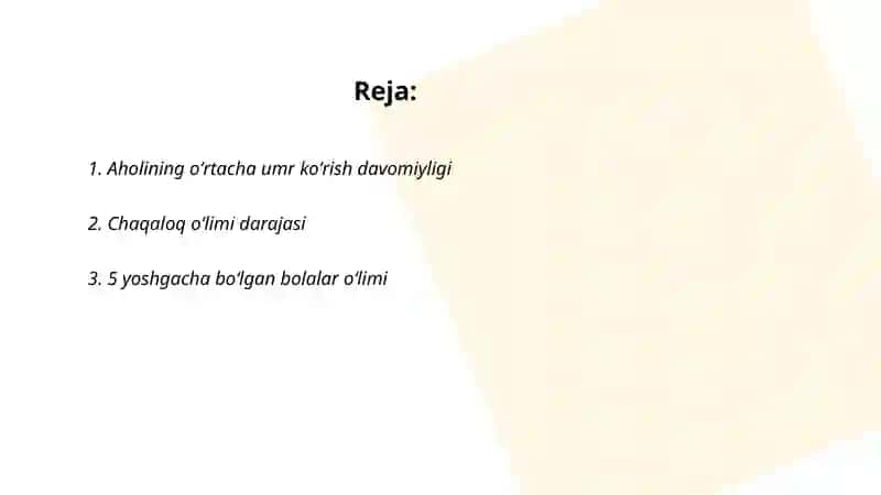 Respublika aholisining salomatlik koʻrsatkichlari 2