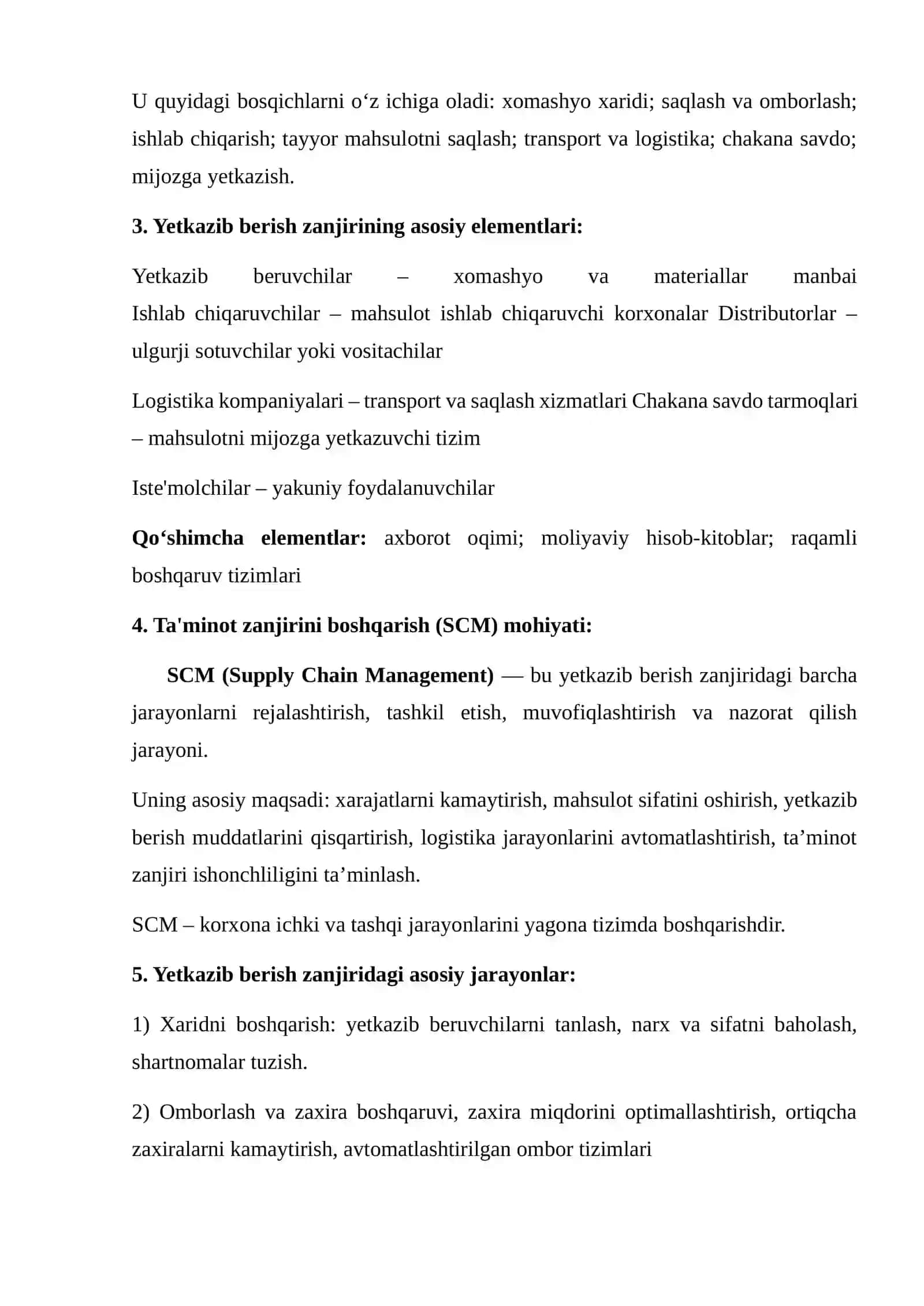 Yetkazib berish logistika zanjirini boshqarish tizimi 2