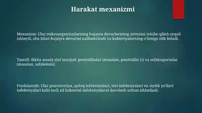 OʻSmalarga Qarshi Dori Vositalari 2