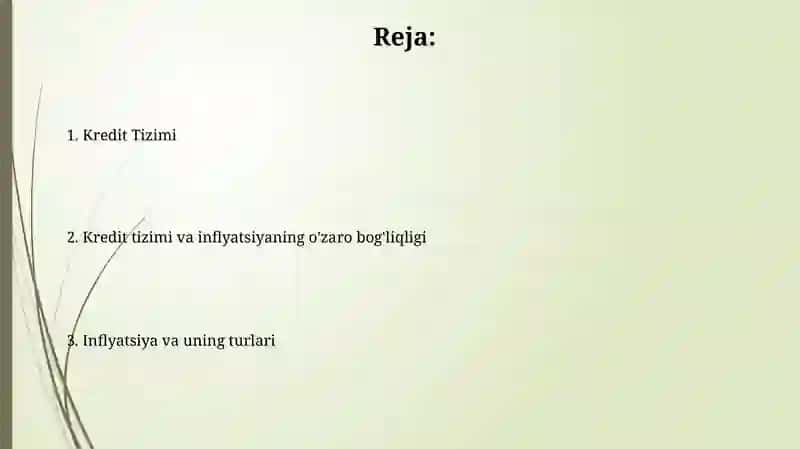 Kredit Tizimi va Inflyatsiya 2