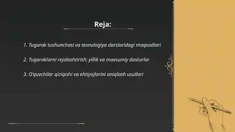Tugaraklarni tashkil etish 2