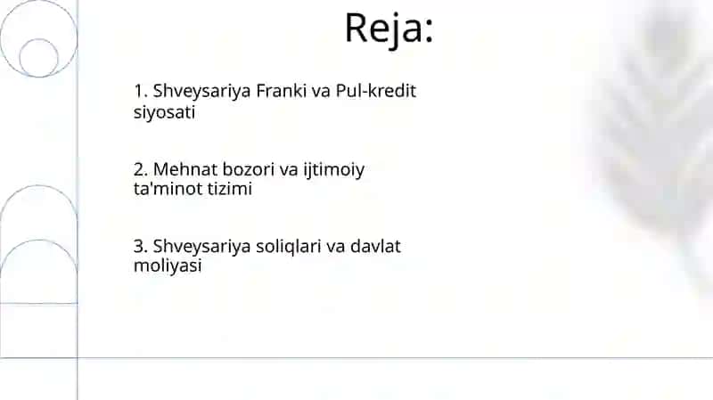 Iqtisodiy tizimlar Shvetsariya 2