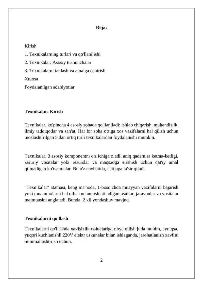 Texnikalar 2