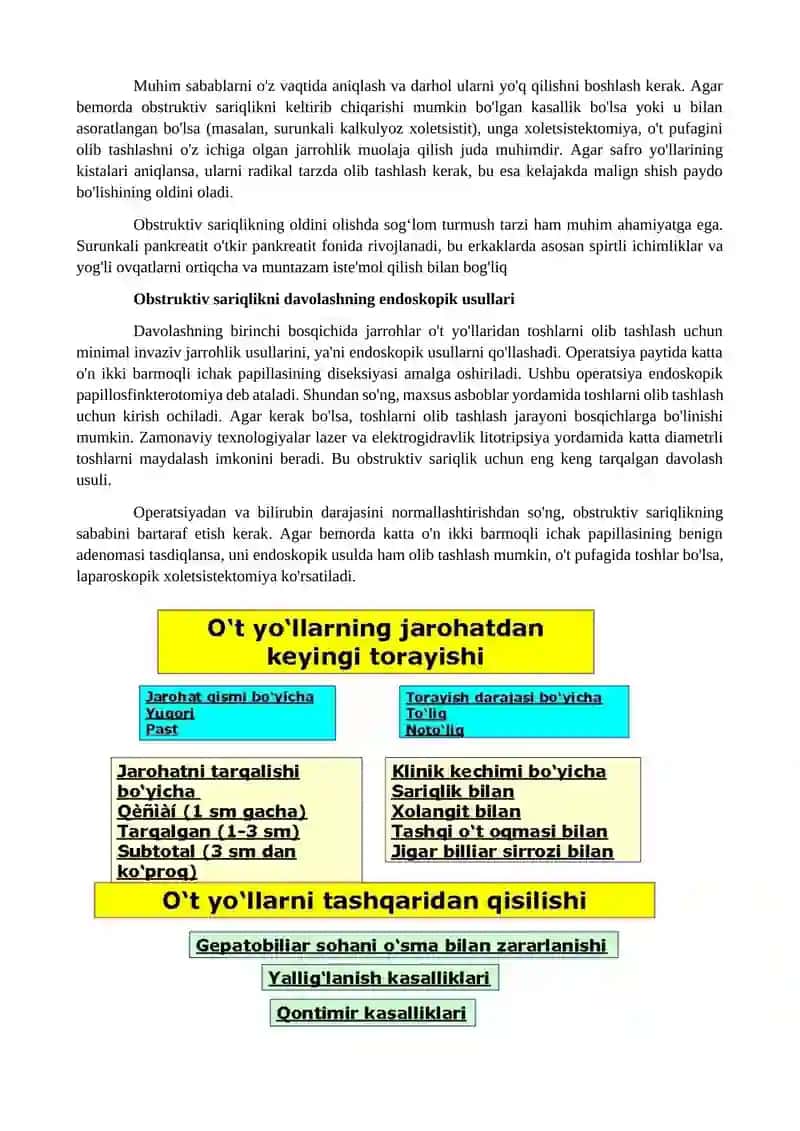 Mexanik sariqlikni davolash 2