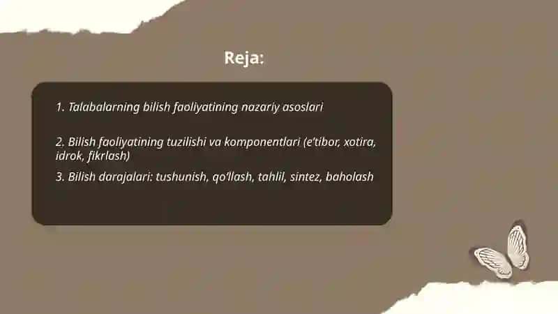 Talabalarning bilish faoliyati va uning tuzilishi 2