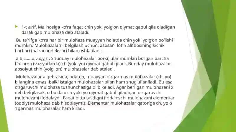 Diskret matematika fanidan bajarilgan taqdimot 2