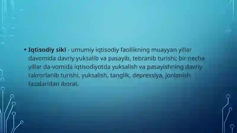 IQTISODIYOTNING SIKLLILIGI 2