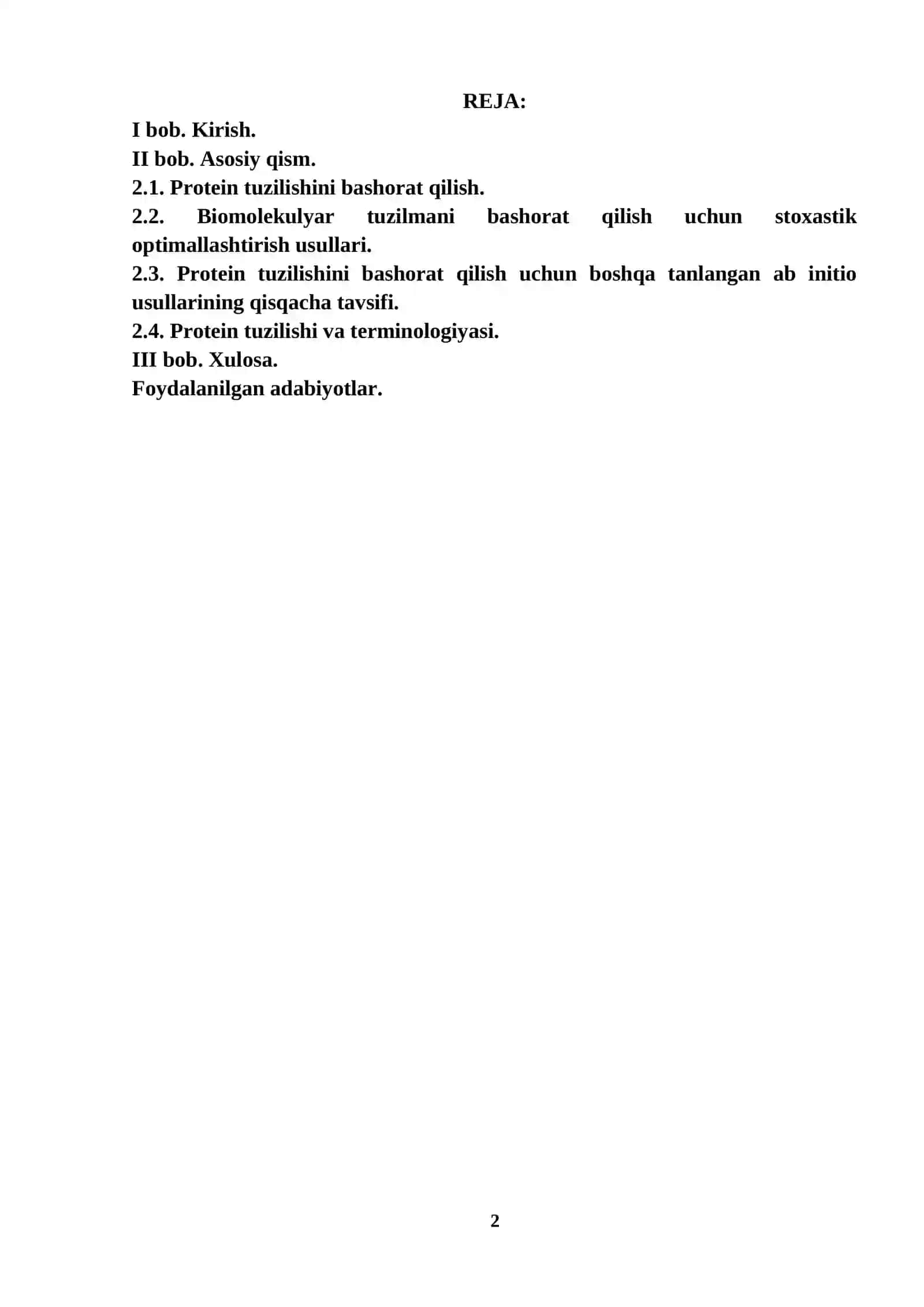 Oqsil strukturasini oldindan aytish 2