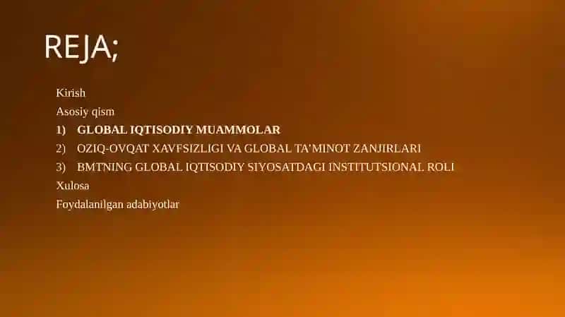 Global iqtisodiy muammolar 2