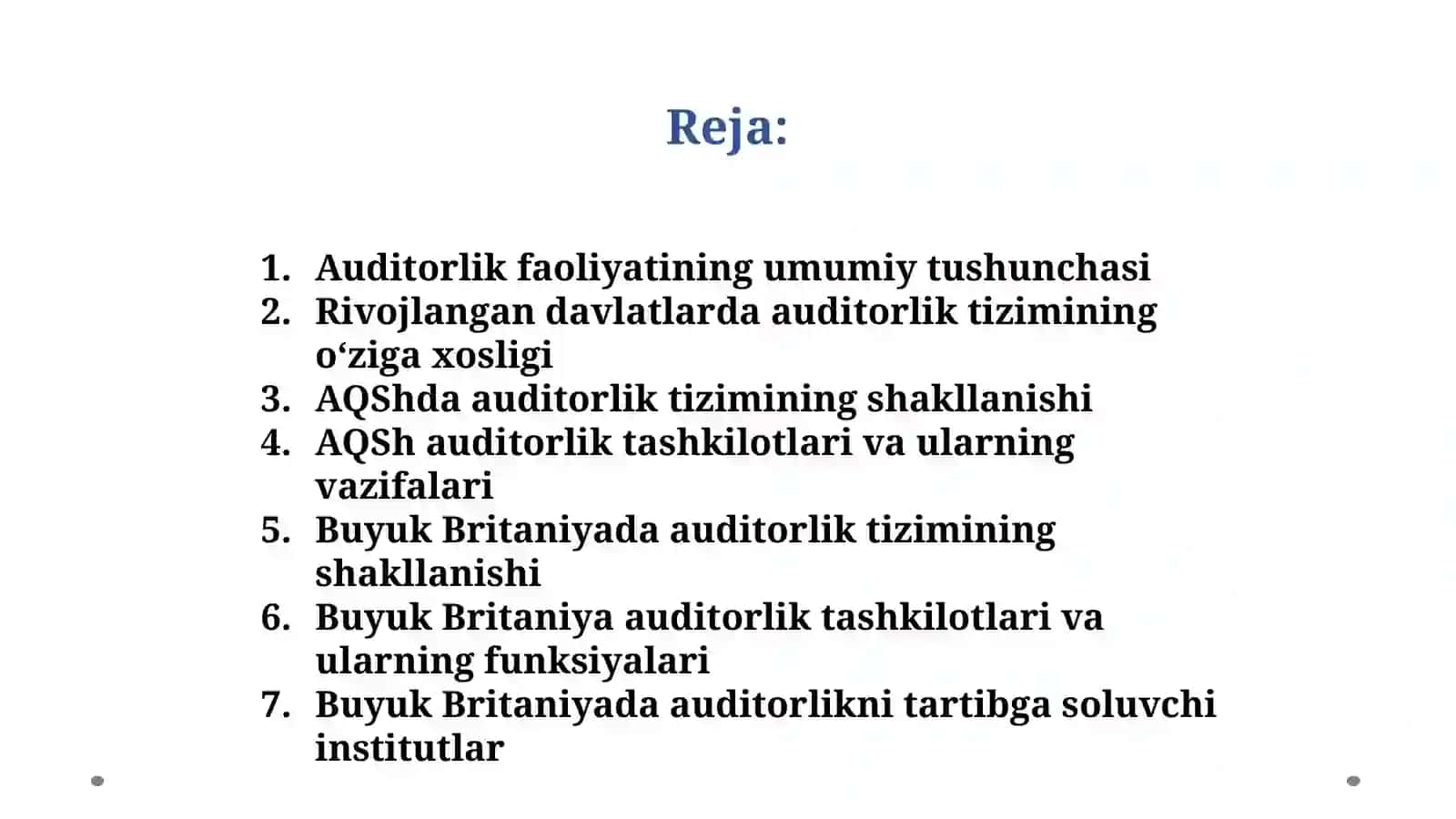RIVOJLANGAN XORIJIY DAVLATLARDA AUDITORLIK TASHKILOTLAR FAOLIYATI 2