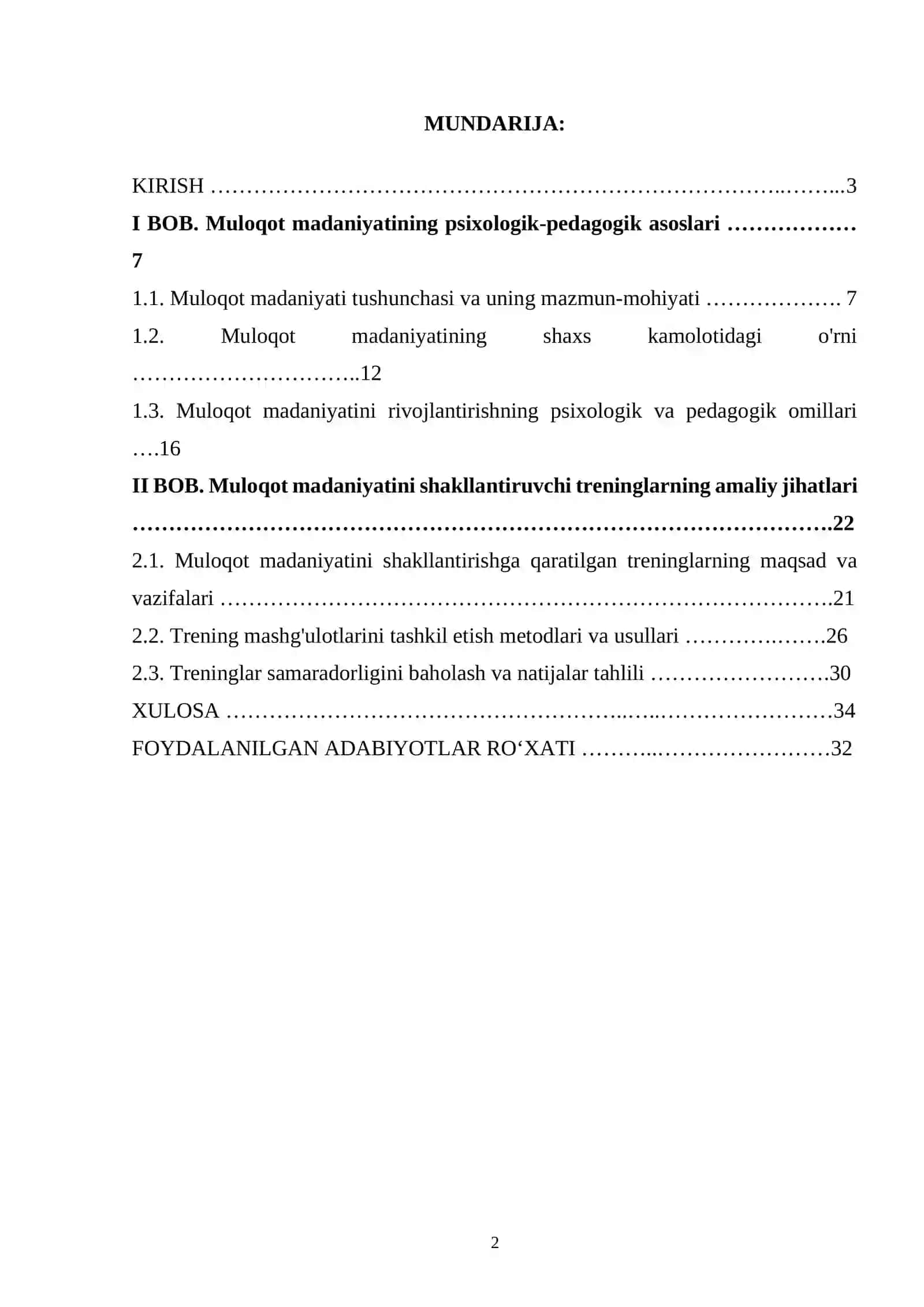 Muloqot madaniyatini shakllantiruvchi treninglar 2
