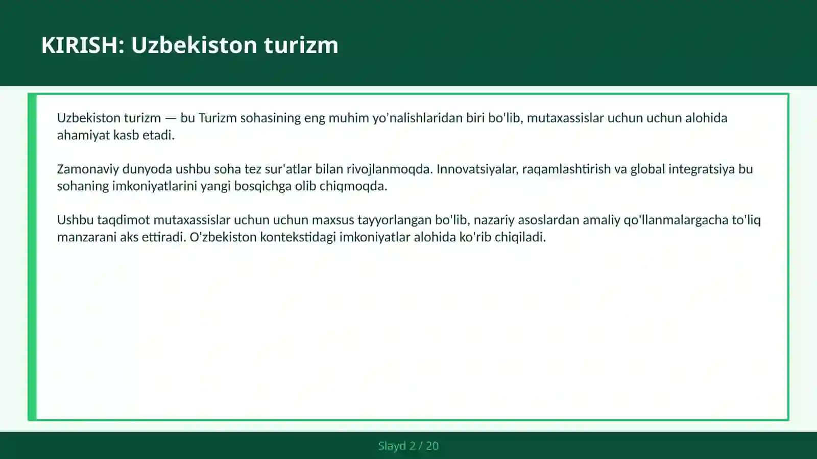 Uzbekiston Turizm 2