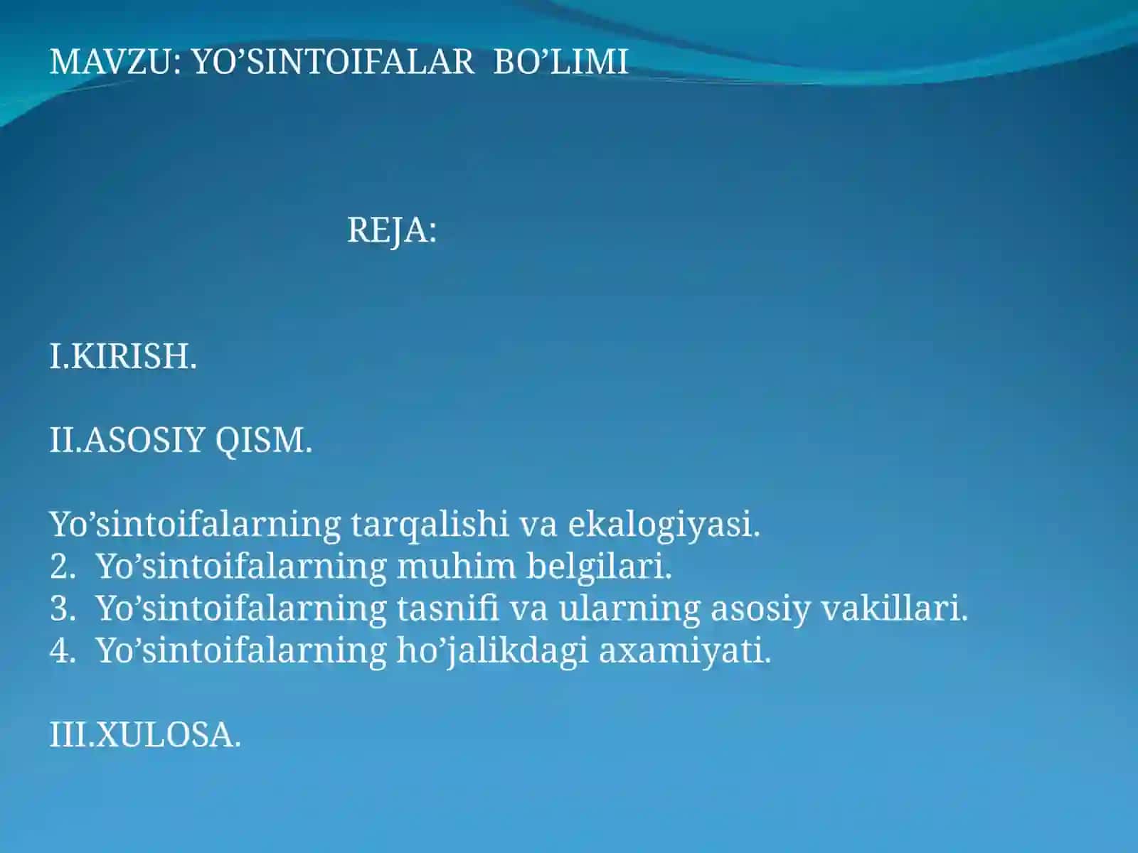 Botanika fanidan KRUS ISHI 2