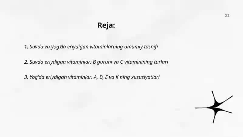 Suvda va yog’da eriydigan vitaminlar 2