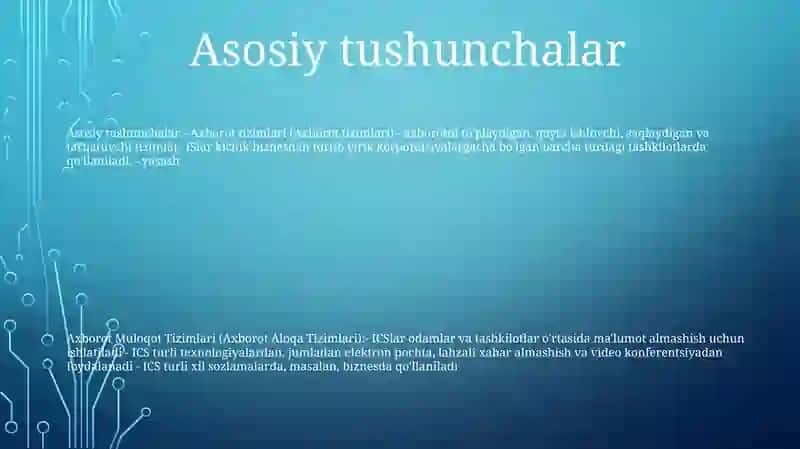 Axborot So'Rov Tizimlari 2