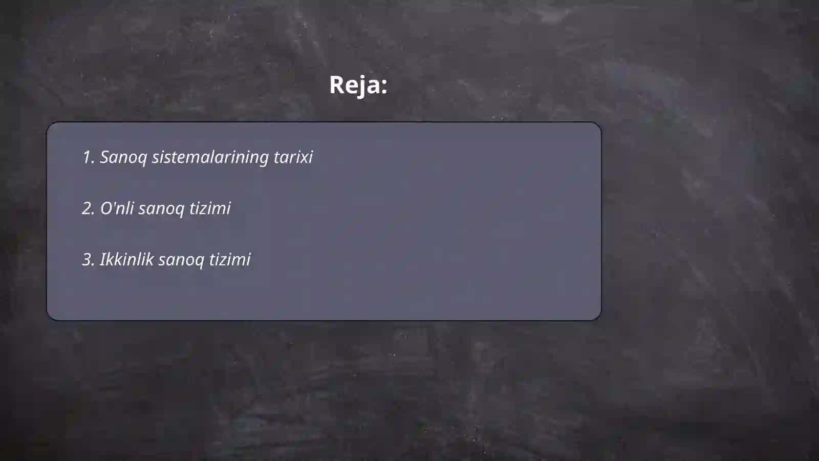 Sanoq sistemasi tushunchasi 2