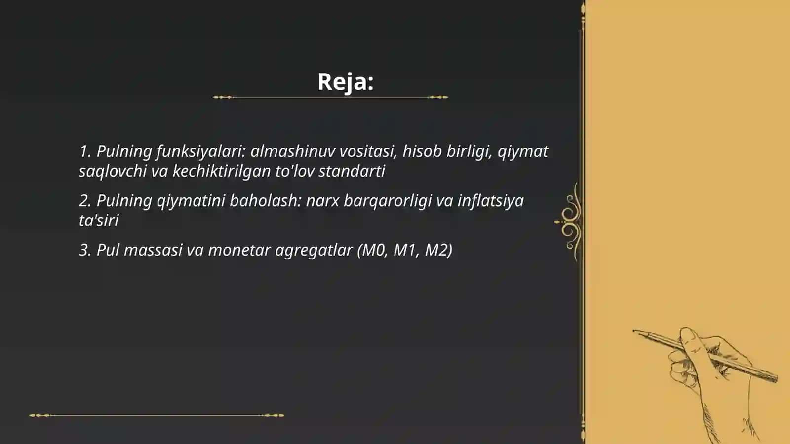 Pulning funksiyalari va baholash usullari 2
