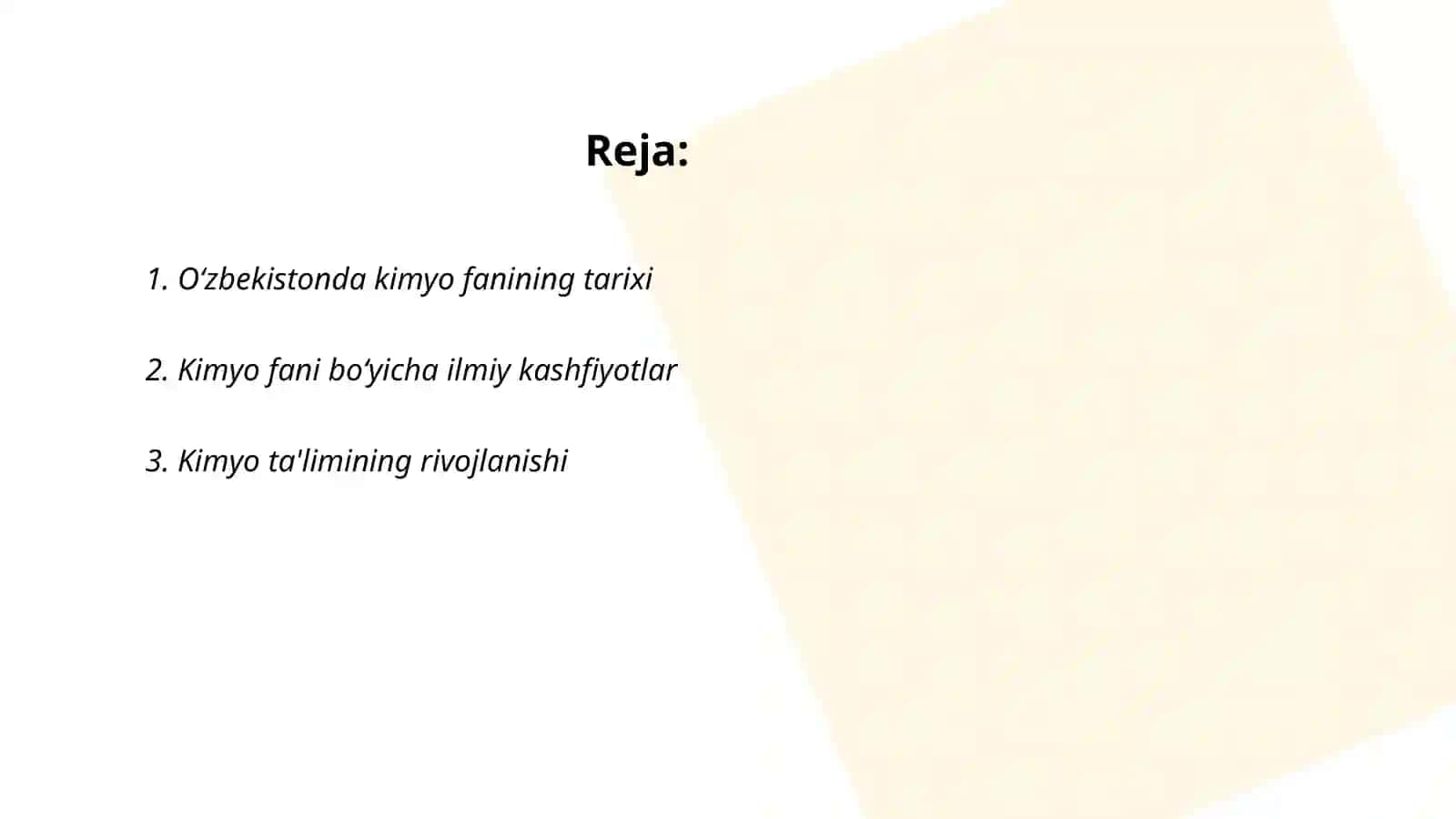 O‘zbekistonda kimyo fanining rivojlanishi 2