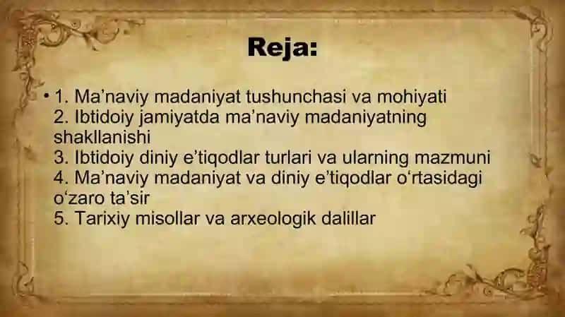 Maʼnaviy madaniyat ibtidoiy diniy eʼtiqodlar 2