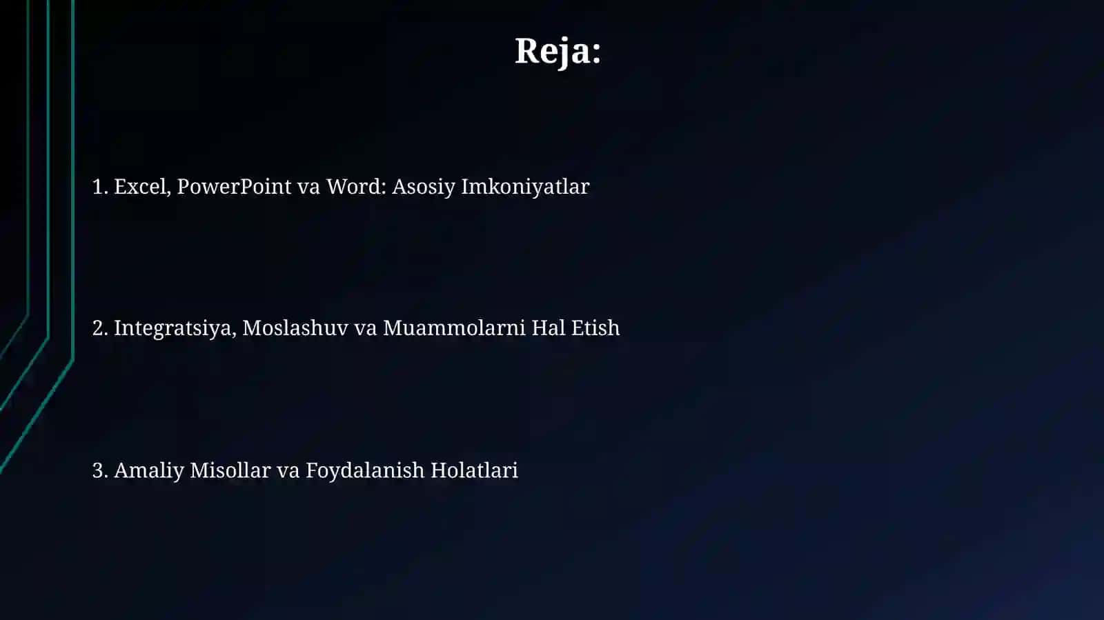 Excel, PowerPoint va Word: Asosiy Imkoniyatlar 2