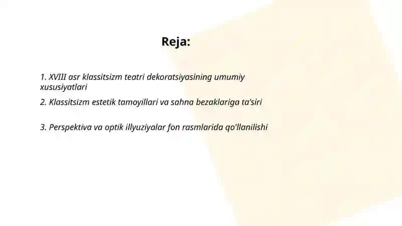 XVIII asr klassitsizm teatri dekoratsiyasi 2