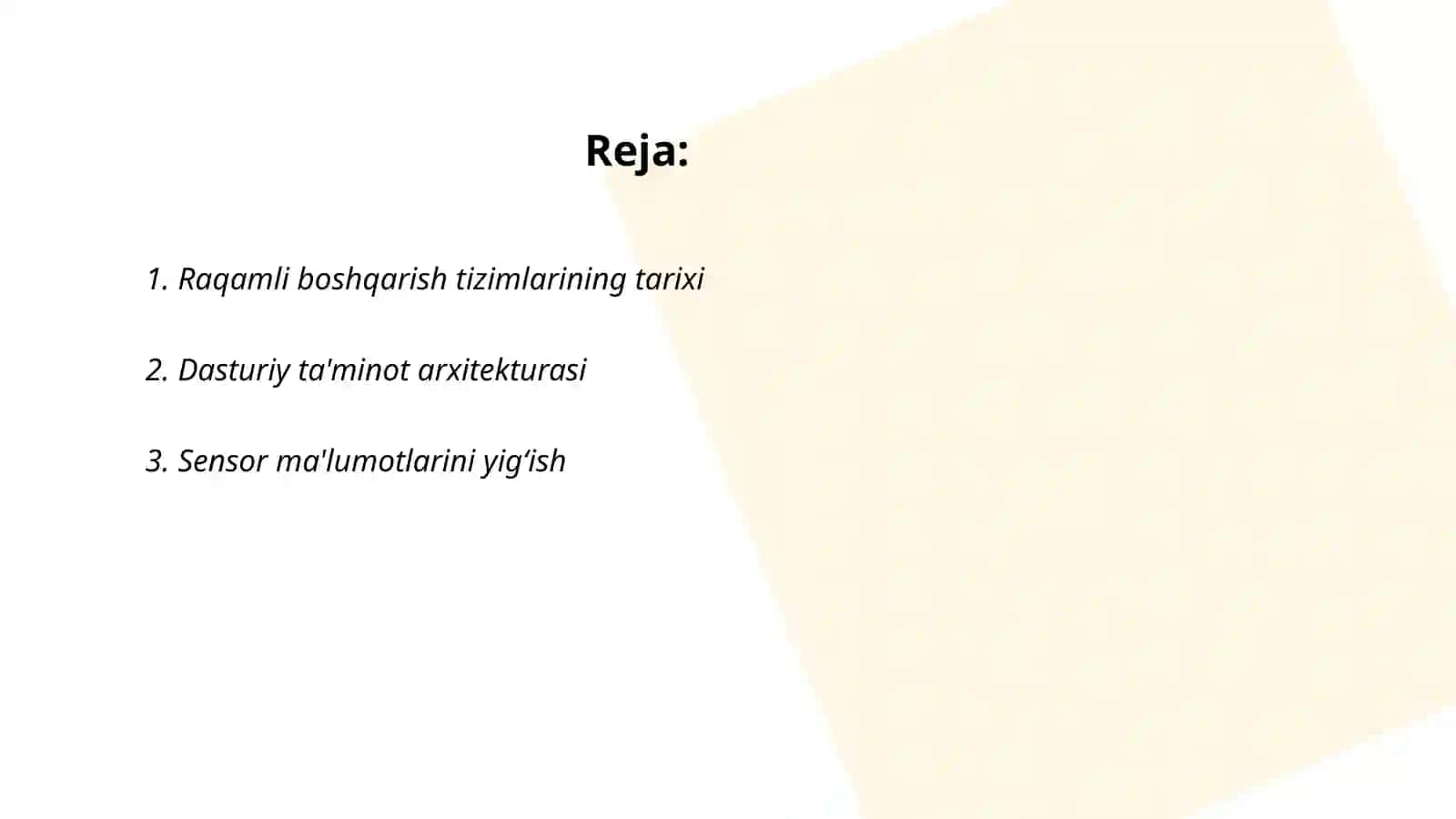 Raqamli boshqarish tizimlaring ôziga hos xususiyatlari 2
